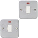 2 PACK 1 Gang 13A Unswitched Fuse Spur Neon HEAVY DUTY METAL CLAD Isolation