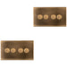 2 PACK 4 Gang Dimmer Switch 2 Way LED SCREWLESS ANTIQUE BRASS Light Dimming Wall