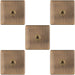 5 PACK 1 Gang Single Retro Toggle Light Switch SCREWLESS ANTIQUE BRASS 10A 2 Way