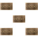 5 PACK 4 Gang Quad Retro Toggle Light Switch SCREWLESS ANTIQUE BRASS 10A 2 Way