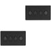 2 PACK 4 Gang Dimmer Switch 2 Way LED SCREWLESS MATT BLACK Light Dimming Wall