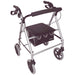 Silver Lightweight Aluminium Rollator 8 Inch Wheels Height Adjustable Walker Loops