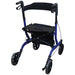 Blue Deluxe Ultra Lightweight Aluminium 4 Wheeled Rollator Foldable Walking Aid Loops