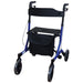 Blue Deluxe Ultra Lightweight Aluminium 4 Wheeled Rollator Foldable Walking Aid Loops