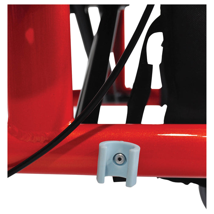 Red Deluxe Aluminium Rollator and Transit Chair 2-in-1 Dual Function Walker Loops