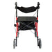 Red Deluxe Aluminium Rollator and Transit Chair 2-in-1 Dual Function Walker Loops