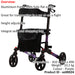 Purple Aluminium 4 Wheel Rollator Walking Aid - Flat Folding 136kg Weight Limit Loops