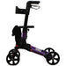 Purple Aluminium 4 Wheel Rollator Walking Aid - Flat Folding 136kg Weight Limit Loops