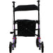 Purple Aluminium 4 Wheel Rollator Walking Aid - Flat Folding 136kg Weight Limit Loops