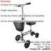 Silver Steerable Knee Walker - Height Adjustable Compact Mobility Walking Aid Loops
