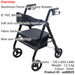 Heavy Duty Aluminium Bariatric Rollator - 8 Inch Wheels - 181kg Weight Limit Loops