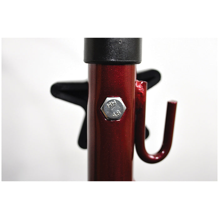 Red Three Wheeled Steel Walker - Puncture Proof Tyres - 115kg Weight Limit Loops