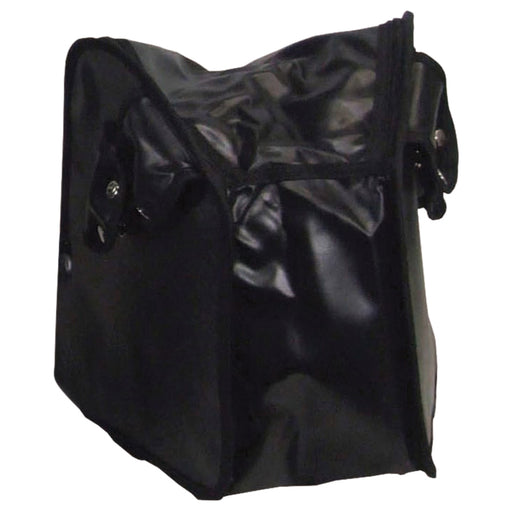 Black Tri-Walker Vinyl Bag - Wipe-clean Shopping Grocery Bag Press-stud Fastener Loops