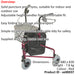 Red Foldable Aluminium Tri-Walker - Bag AND Basket Included - 132kg Weight Limit Loops
