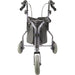 Silver Three Wheeled Steel Tri-Walker - Height Adjustable - 115kg Weight Limit Loops