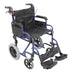 Deluxe Attendant Propelled Steel Wheelchair - Compact Foldable Design - Blue Loops