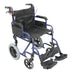 Deluxe Attendant Propelled Steel Wheelchair - Compact Foldable Design - Blue Loops