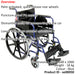 Deluxe Self Propelled Steel Wheelchair - Semi-Foldable Design - Blue Finish Loops