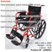 Deluxe Self Propelled Steel Wheelchair - Semi-Foldable Design - Red Finish Loops