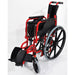 Deluxe Self Propelled Steel Wheelchair - Semi-Foldable Design - Red Finish Loops