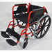 Deluxe Self Propelled Steel Wheelchair - Semi-Foldable Design - Red Finish Loops