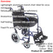 Lightweight Aluminium Compact Attendant Propelled Transport Wheelchair - Blue Loops