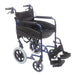 Lightweight Aluminium Compact Attendant Propelled Transport Wheelchair - Blue Loops