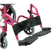 Lightweight Aluminium Compact Attendant Propelled Transport Wheelchair - Pink Loops