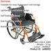 Deluxe Self Propelled Aluminium Wheelchair - Compact Foldable Design - Orange Loops