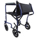 Lightweight Steel Compact Attendant Propelled Transit Wheelchair - Blue Loops