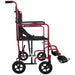 Lightweight Steel Compact Attendant Propelled Transit Wheelchair - Red Loops