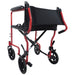 Lightweight Steel Compact Attendant Propelled Transit Wheelchair - Red Loops