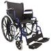 Lightweight Self Propelled Steel Transit Wheelchair - Foldable Design - Blue Loops