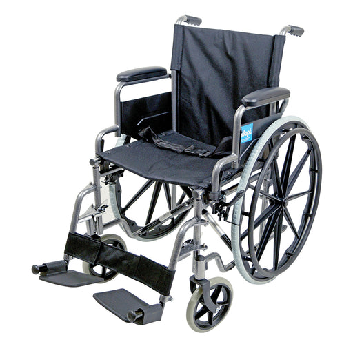Lightweight Self Propelled Steel Transit Wheelchair - Foldable Design - Hammered Loops