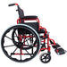 Lightweight Self Propelled Steel Transit Wheelchair - Foldable Design - Red Loops