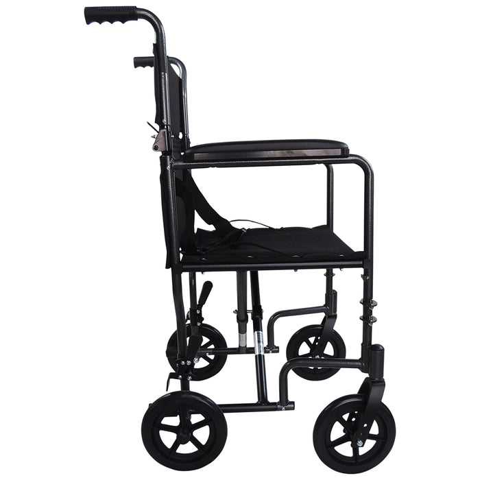 Compact Attendant Propelled Lightweight Aluminium Transit Wheelchair - Hammered Loops