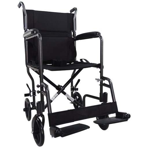 Compact Attendant Propelled Lightweight Aluminium Transit Wheelchair - Hammered Loops