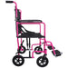 Compact Attendant Propelled Lightweight Aluminium Transit Wheelchair - Pink Loops