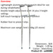 Medium PVC Wedge Handle Lightweight Aluminium Elbow Crutch 14+3 Height Settings Loops