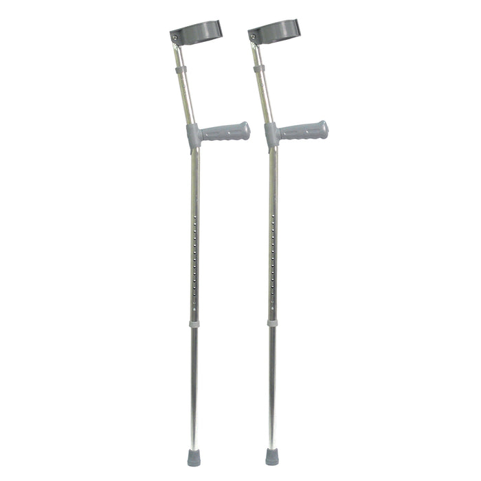 Medium PVC Wedge Handle Lightweight Aluminium Elbow Crutch 14+3 Height Settings Loops