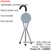 Folding Seat Cane - Walking Cane with Integrated Folding Seat - Portable Stool Loops