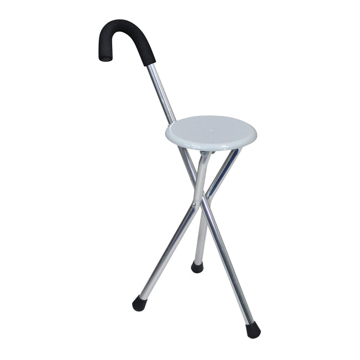 Folding Seat Cane - Walking Cane with Integrated Folding Seat - Portable Stool Loops