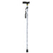 Plastic Handled Folding Extendable Walking Stick - Black & White Animal Print Loops