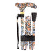 Deluxe Ambidextrous Foldable Walking Cane - 5 Height Settings - Japanese Floral Loops