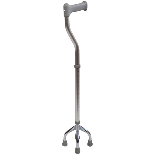Small Based Quad Cane with Swan Neck - 10 Height Settings - 127kg Weight Limit Loops