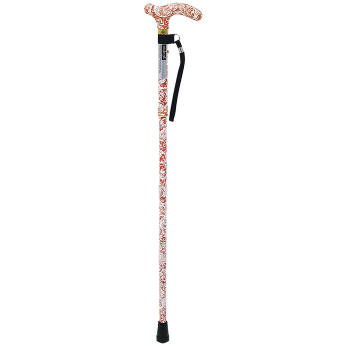 Deluxe Ambidextrous Foldable Walking Cane - 5 Height Settings - Oriental Loops