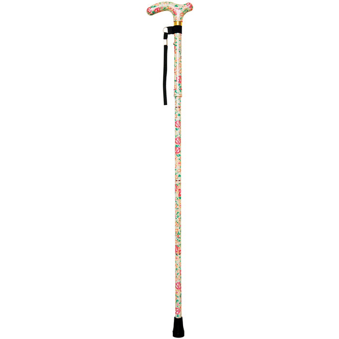 Deluxe Ambidextrous Foldable Walking Cane - 5 Height Settings - Blossom Loops