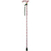 Deluxe Ambidextrous Foldable Walking Cane - 5 Height Settings - Rose Design Loops