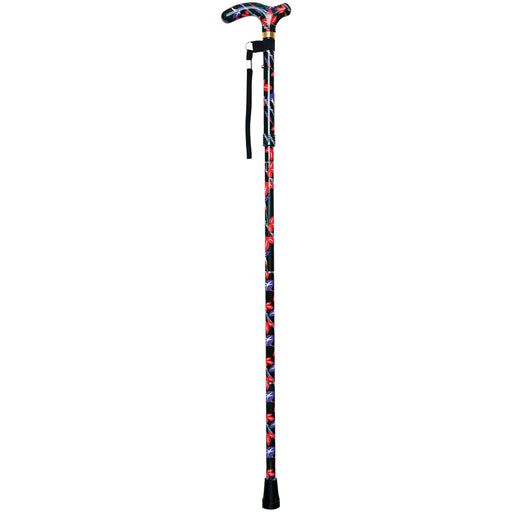 Deluxe Ambidextrous Foldable Walking Cane - 5 Height Settings - Kimono Loops