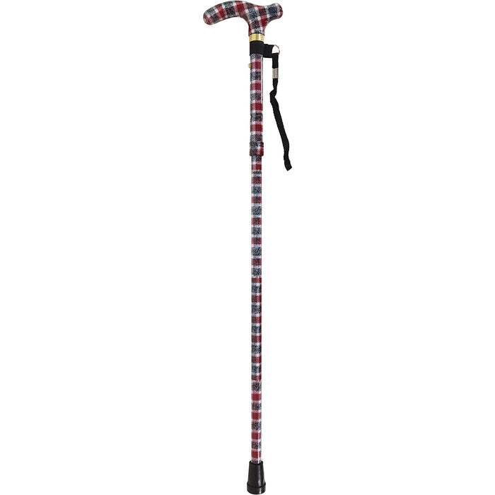 Deluxe Ambidextrous Foldable Walking Cane - 5 Height Settings - Knit Design Loops